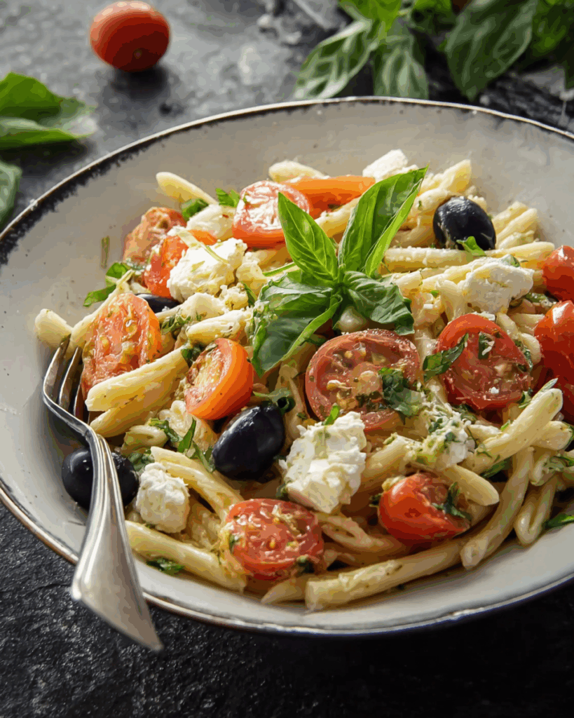 Mediterraner Nudelsalat