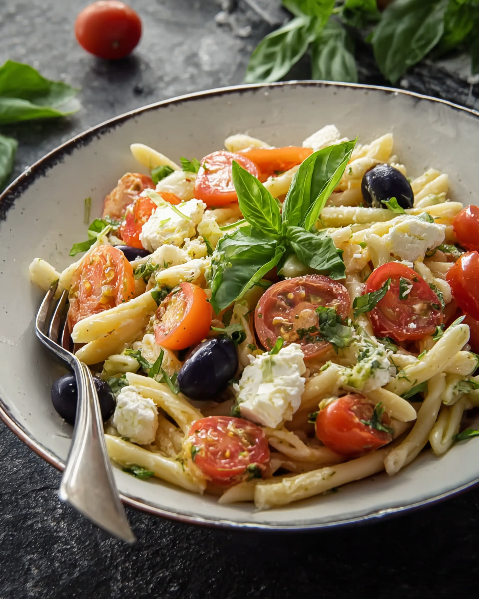Mediterraner Nudelsalat