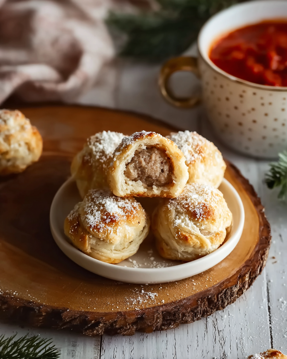 Fleischbällchen im Blätterteigmantel
