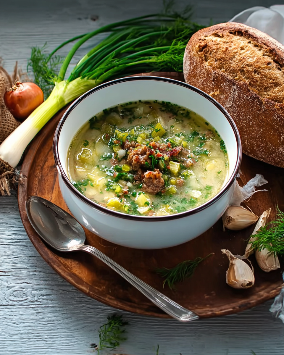 Hackfleisch-Lauch-Suppe