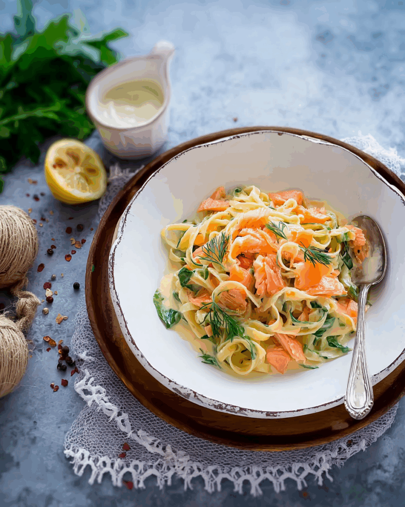 Nudeln mit Lachs-Sahne-Soße