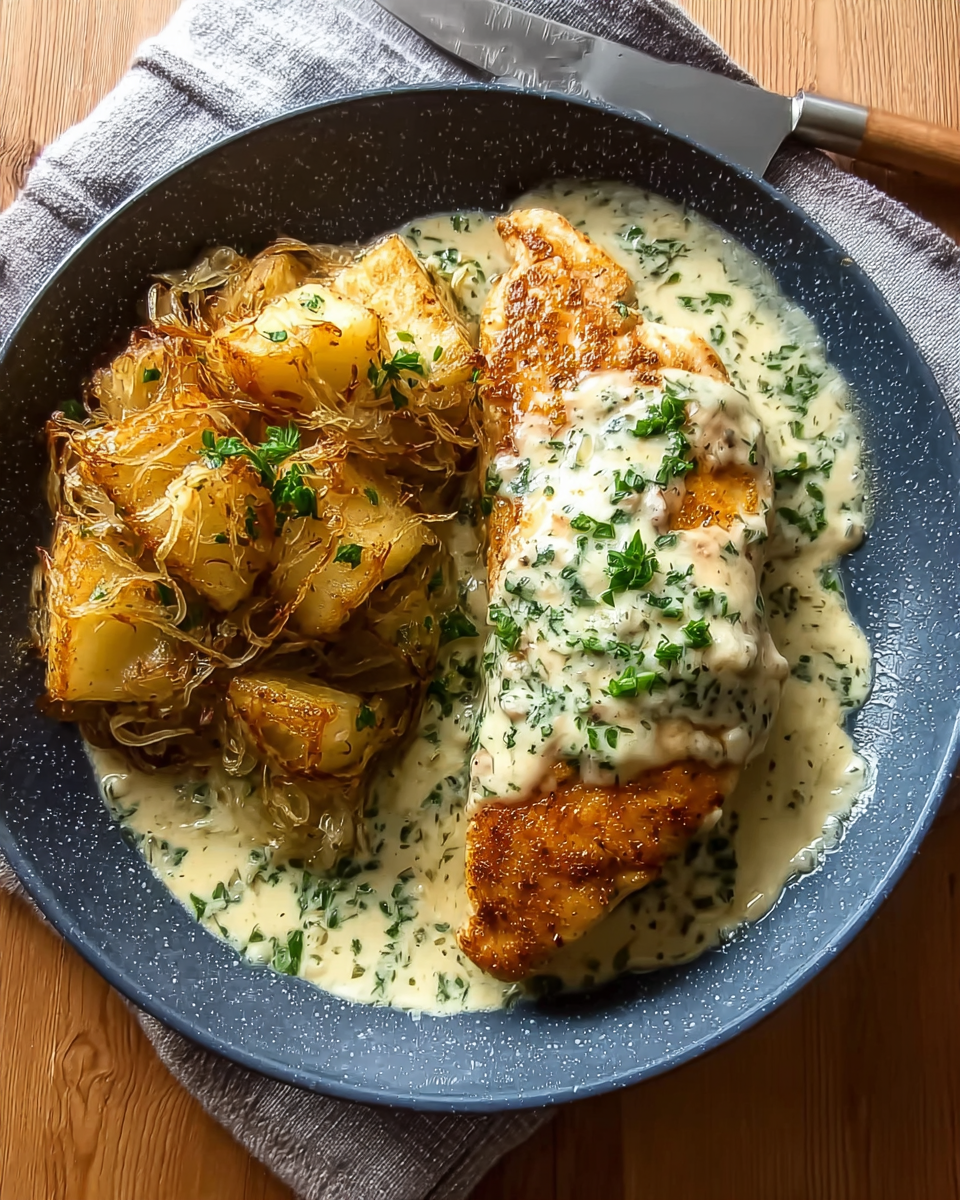 Saftige Hähnchenbrust in cremiger Knoblauch-Zitronen-Sauce