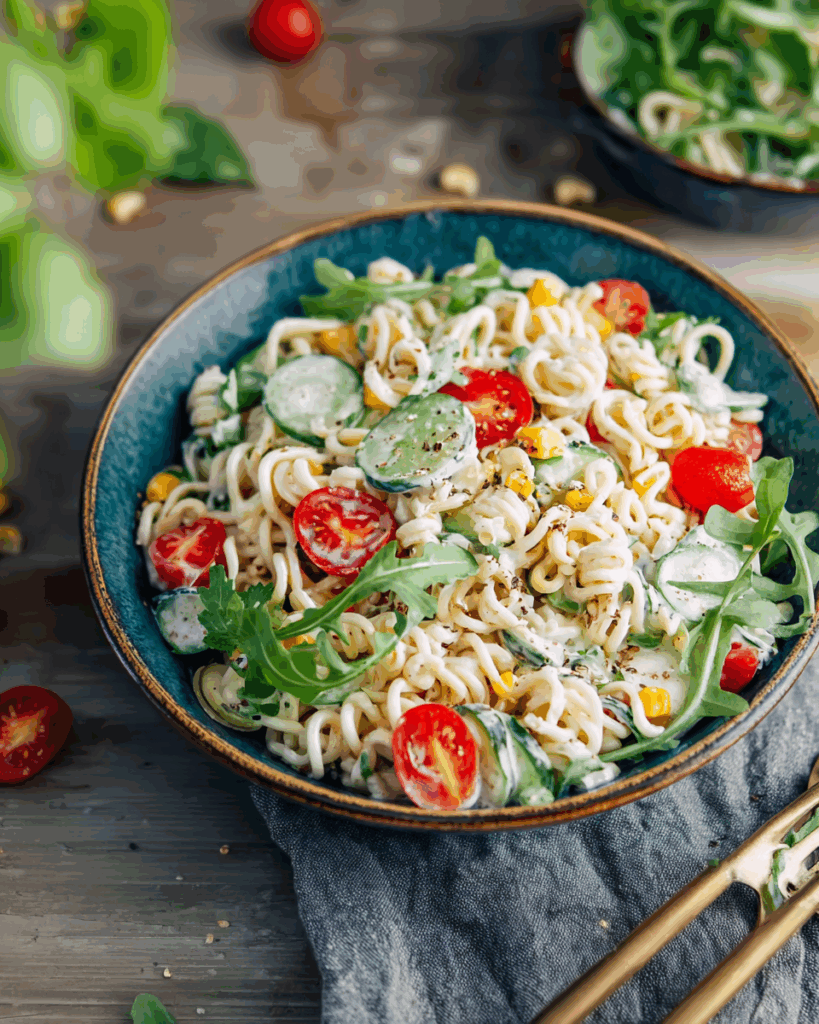 Leichter Nudelsalat mit Joghurt-Dressing