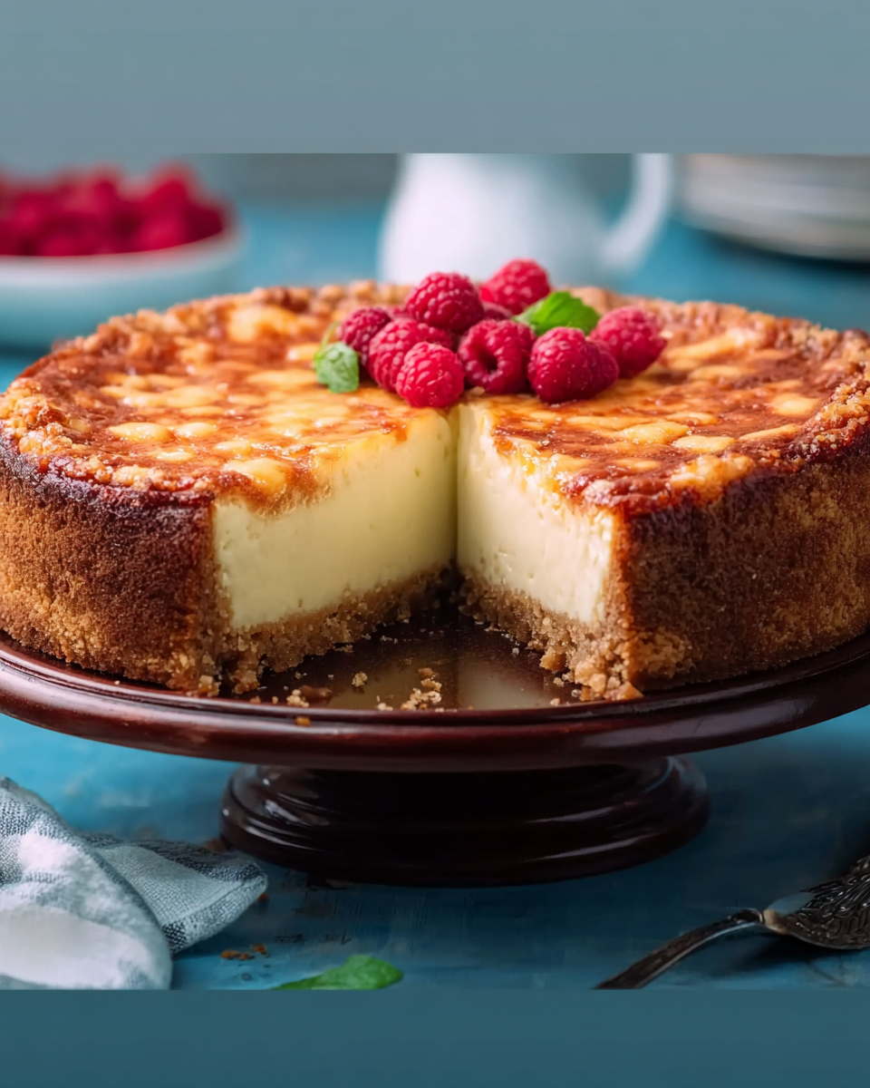 Käsekuchen mit Himbeeren