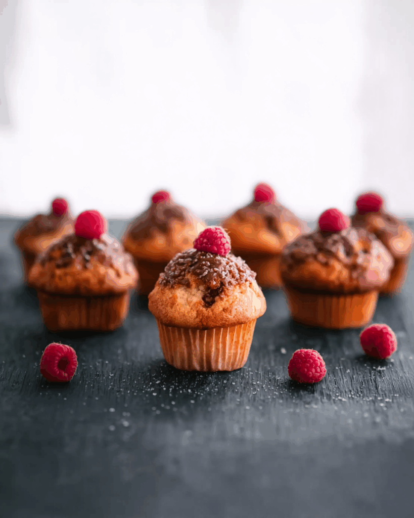 Muffins mit Himbeeren und Vanille