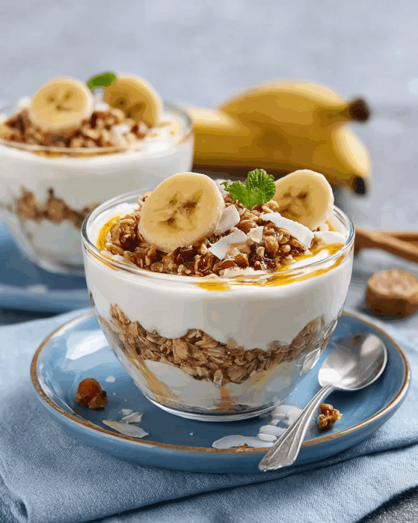 Bananen-Müsli mit Kokos-Joghurt