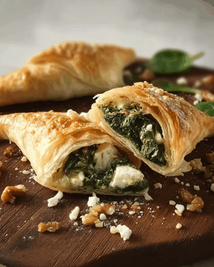 Blätterteig-Dreiecke mit Spinat und Feta