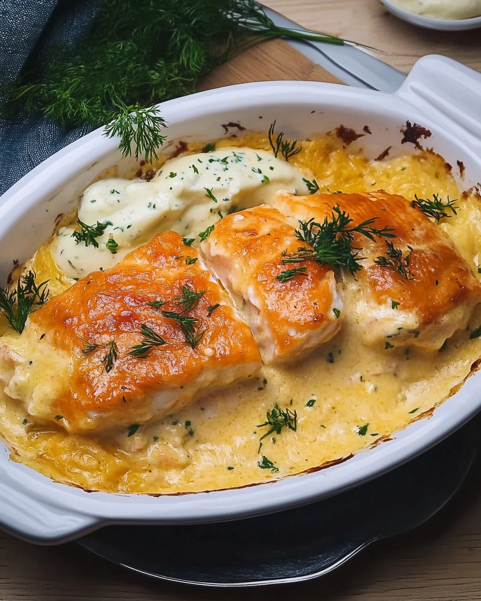Lachs-Sahne-Gratin