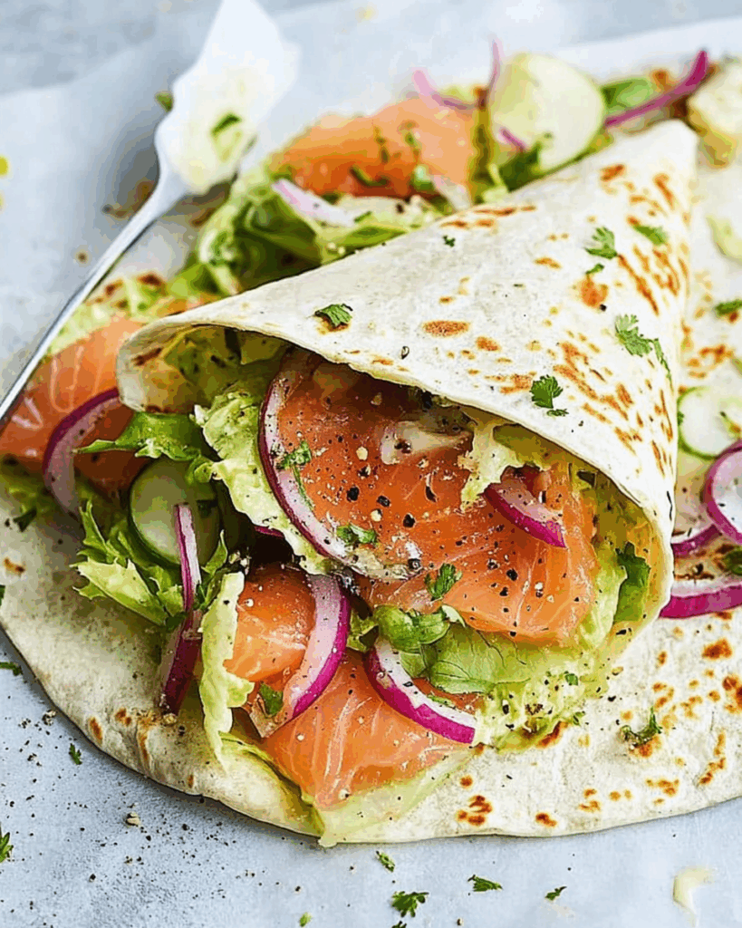Lachs-Gurken-Wrap