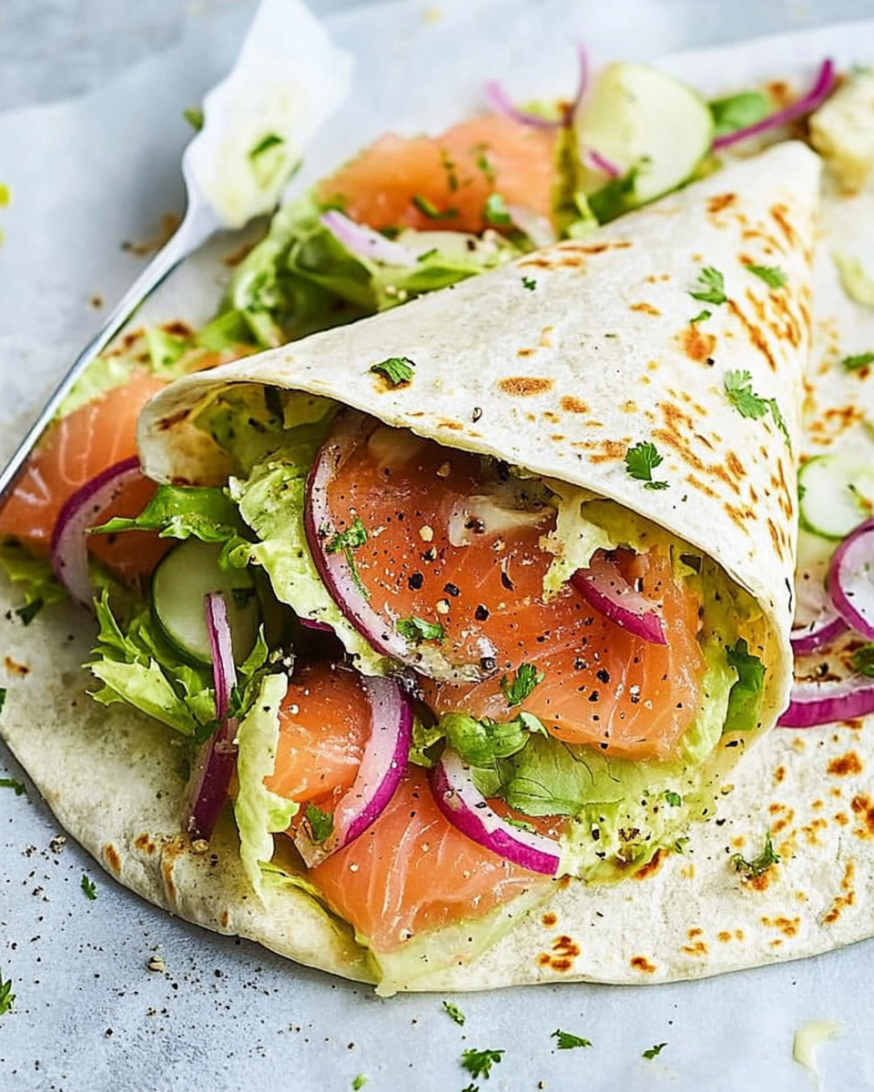 Lachs-Gurken-Wrap