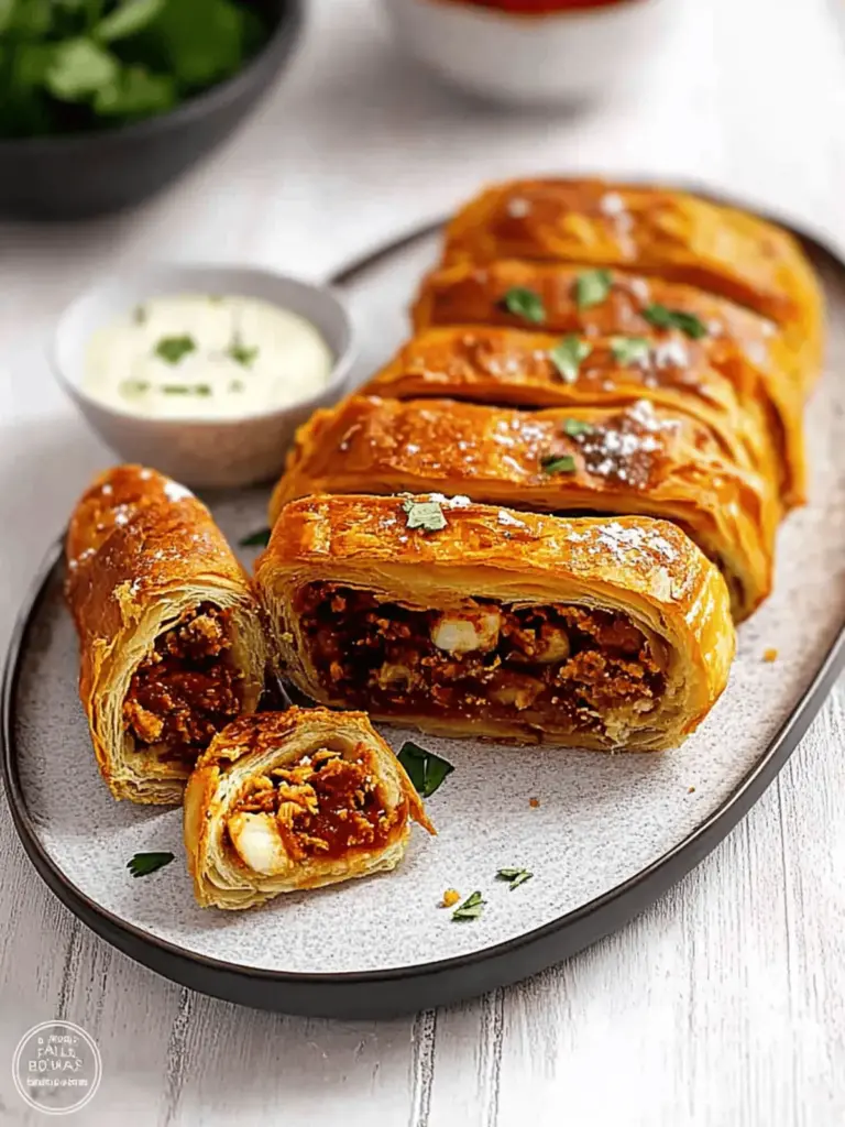 Hackfleischstrudel mit Schafskäse