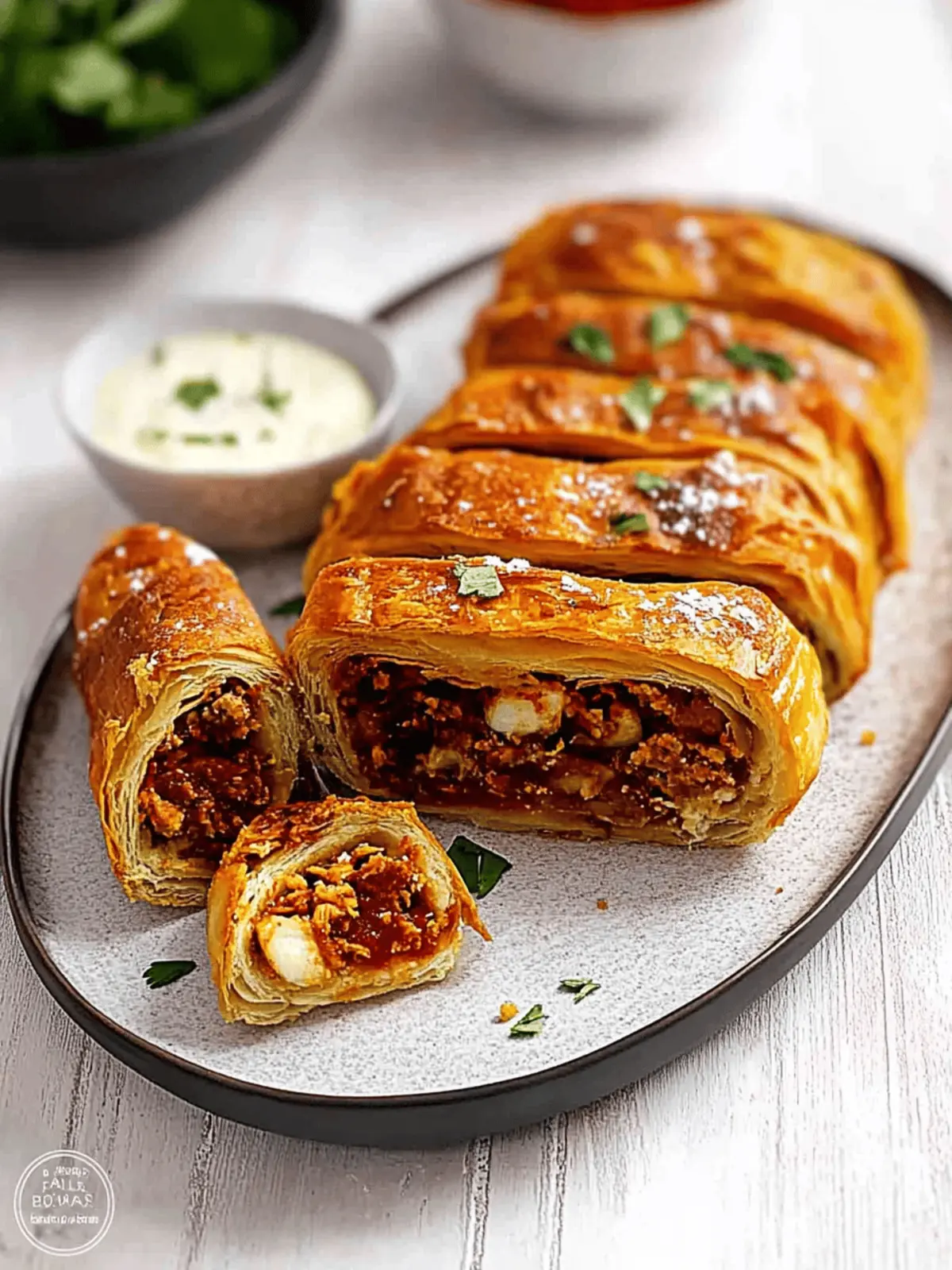 Hackfleischstrudel mit Schafskäse
