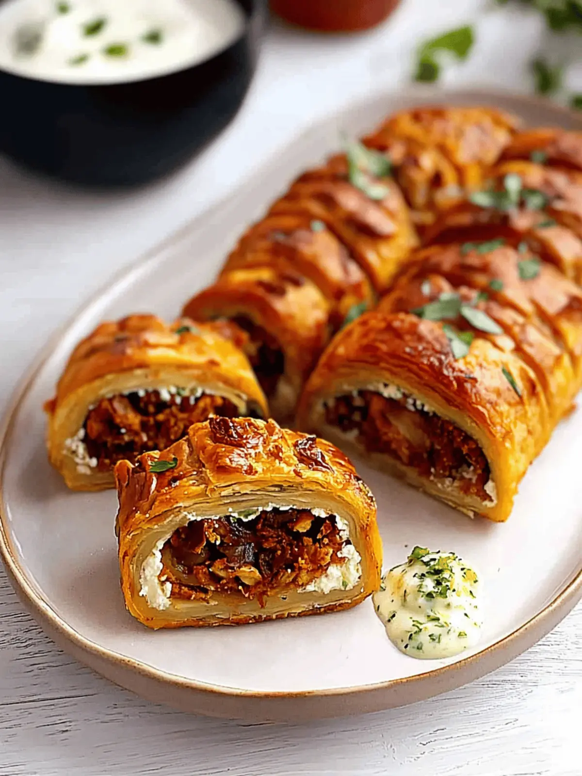 Hackfleischstrudel mit Schafskäse schnell zubereitet 4 Hackfleischstrudel mit Schafskäse