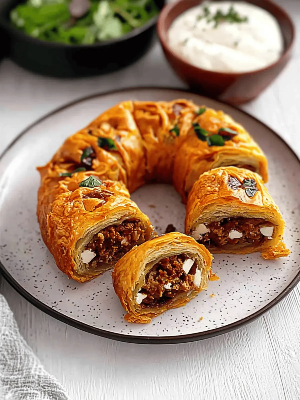Hackfleischstrudel mit Schafskäse schnell zubereitet 3 Hackfleischstrudel mit Schafskäse