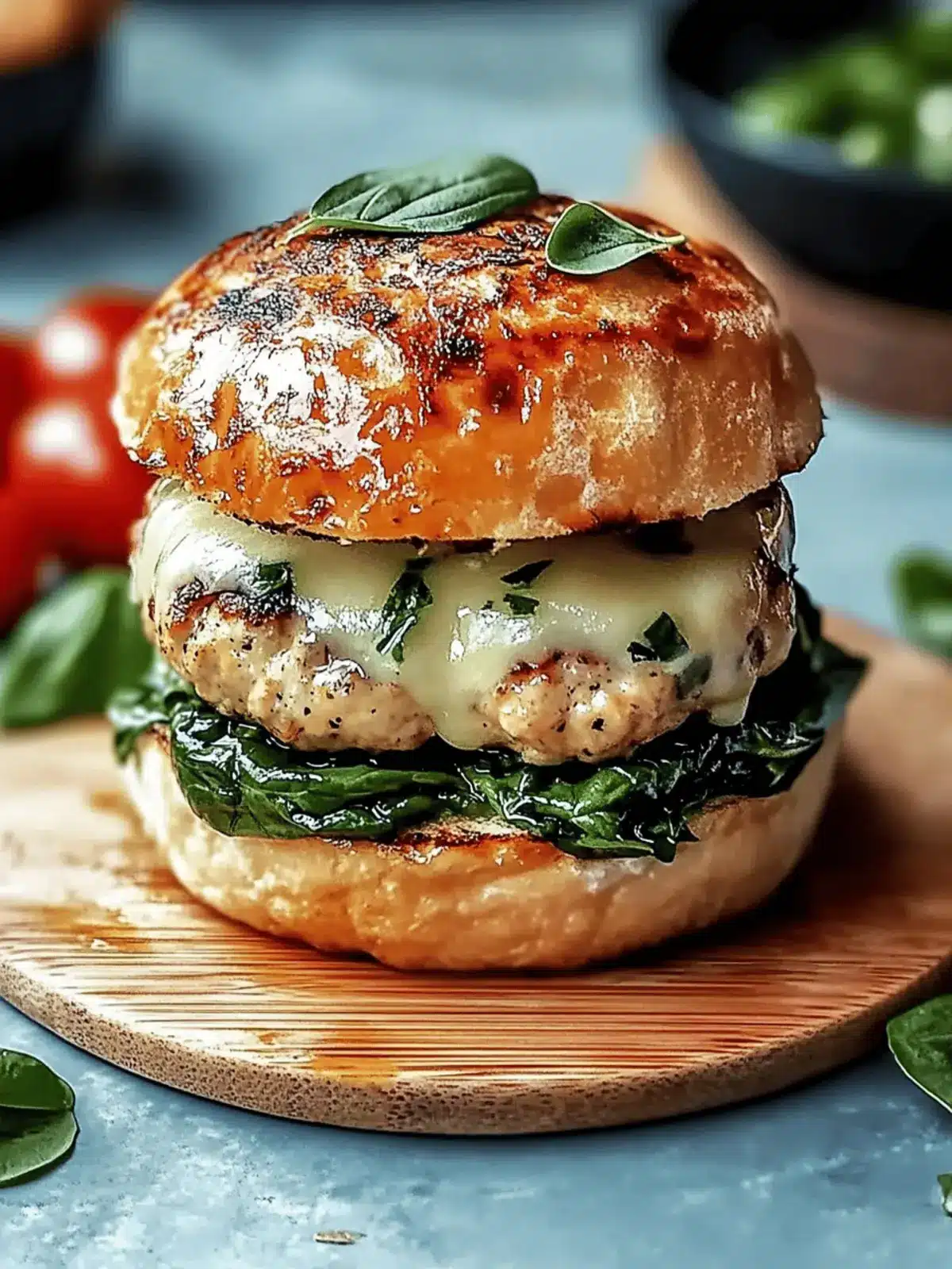 Weißer Cheddar- und Spinat-Hühnchenburger – Gesund und Lecker 2 Weißer Cheddar- und Spinat-Hühnchenburger – Saftig, Käsehaltig und Gesund