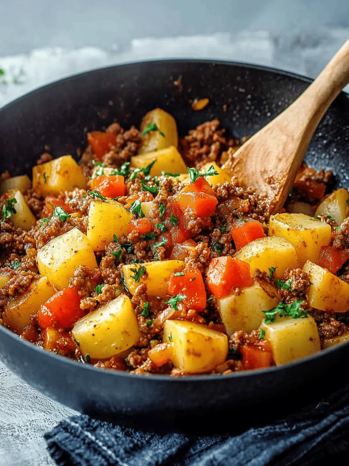 Kartoffelpfanne mit Hackfleisch – Schnell und Lecker 3 Kartoffelpfanne mit Hackfleisch