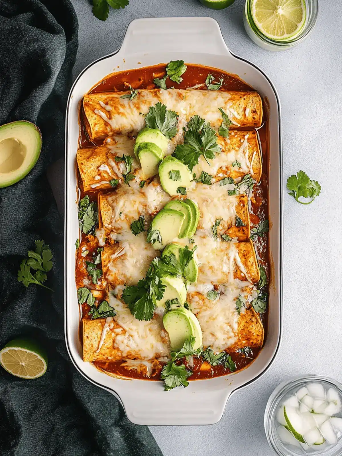 Putenhackfleisch-Enchiladas mit hausgemachter Sauce 2 Putenhackfleisch-Enchiladas (hausgemachte Enchilada-Sauce)
