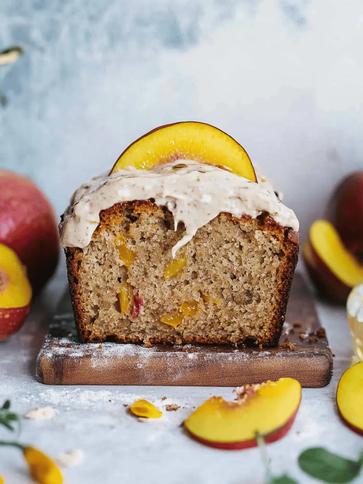 Pfirsiche und Sahne Bananenbrot vegan und glutenfrei 2 Pfirsiche und Sahne Bananenbrot (Vegan Glutenfrei)