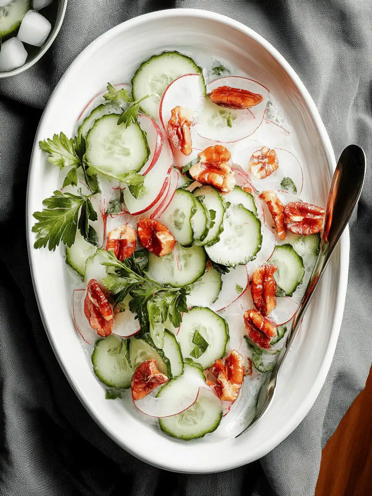 Cremiger Gurkensalat mit Speck und Käse für den Sommer 4 Cremiger Gurkensalat mit Speck und Käse