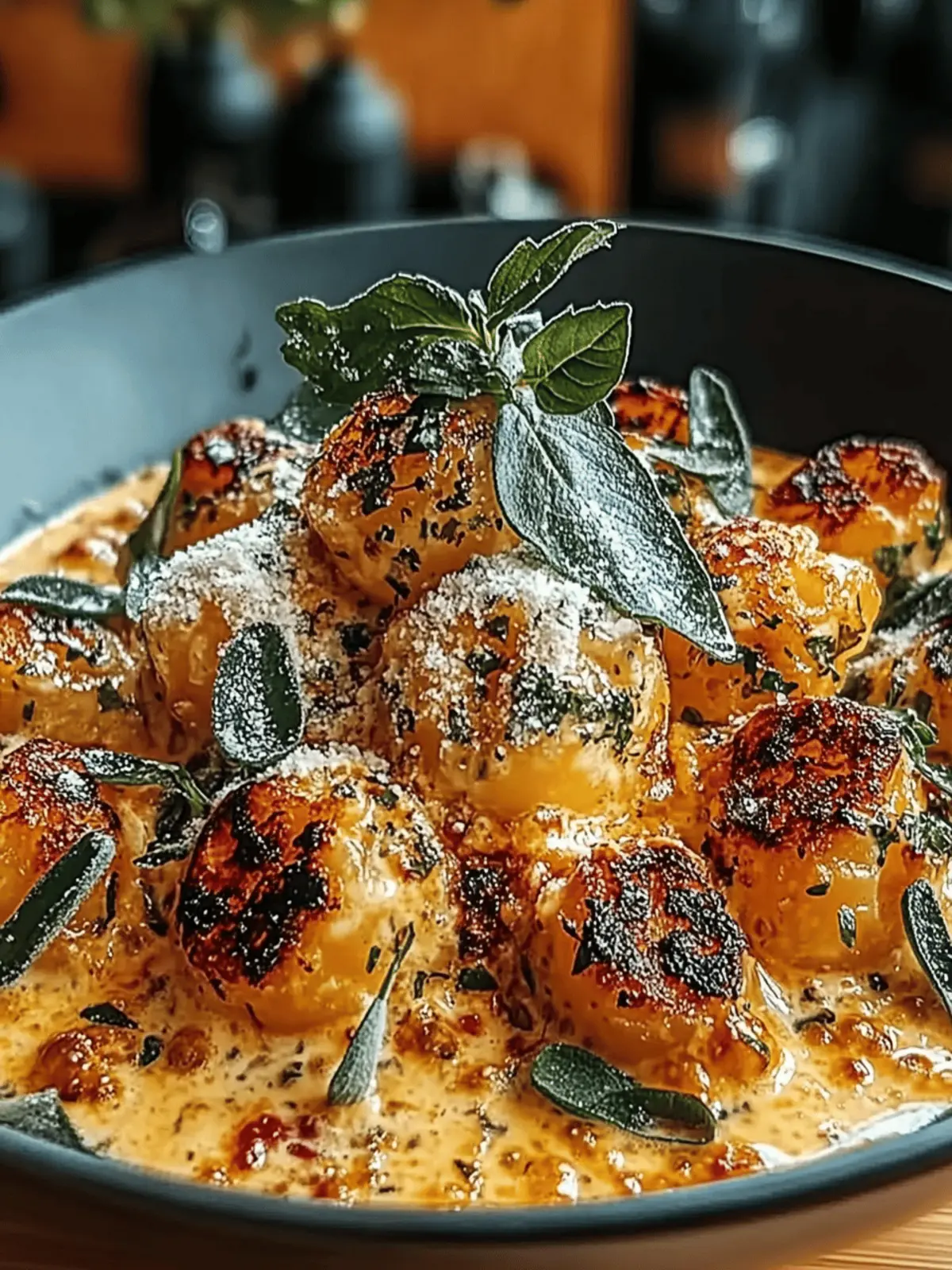 Kürbisgnocchi mit Salbeibuttersoße selbstgemacht 2 Kürbisgnocchi mit Salbeibuttersoße
