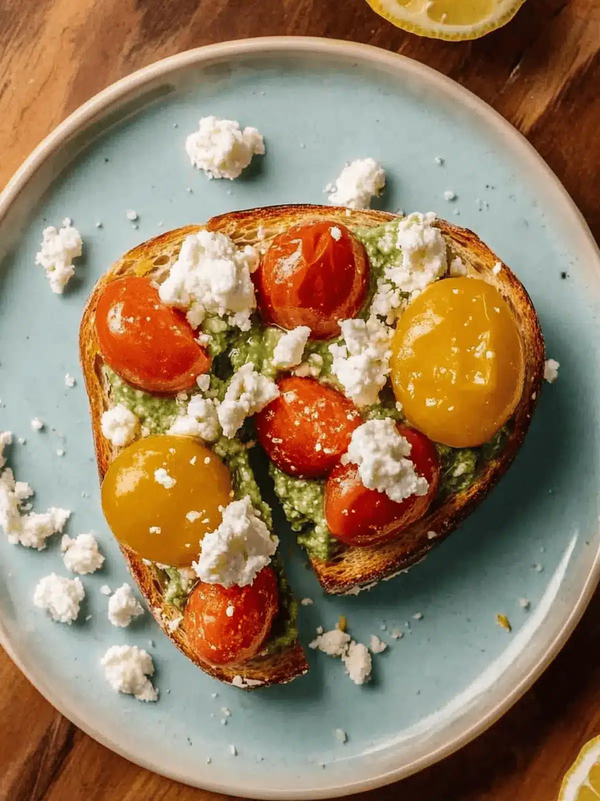 Avocado-Toast mit gerösteten Tomaten und Feta genießen 3 Avocado-Toast mit gerösteten Tomaten und Feta
