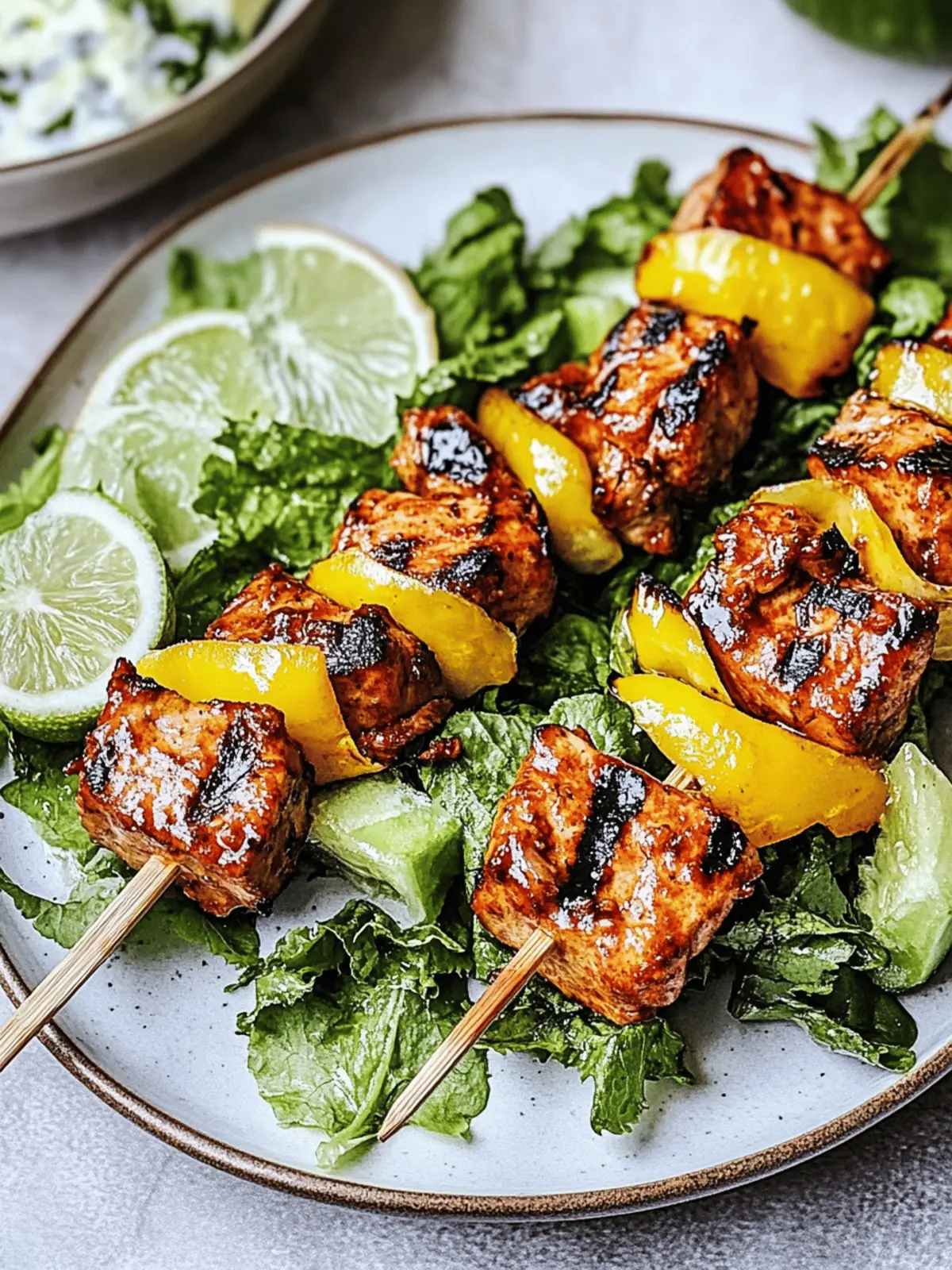 Irresistible BBQ Hähnchenspieß-Salat Rezept für Sommer Spaß