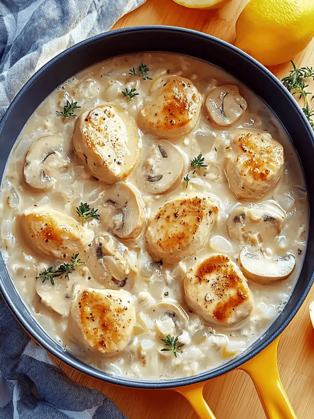 Cremige Pilz-Hühnchen- und Wildreis-Suppe genießen 4 Cremige Pilz-Hühnchen- und Wildreis-Suppe Rezept