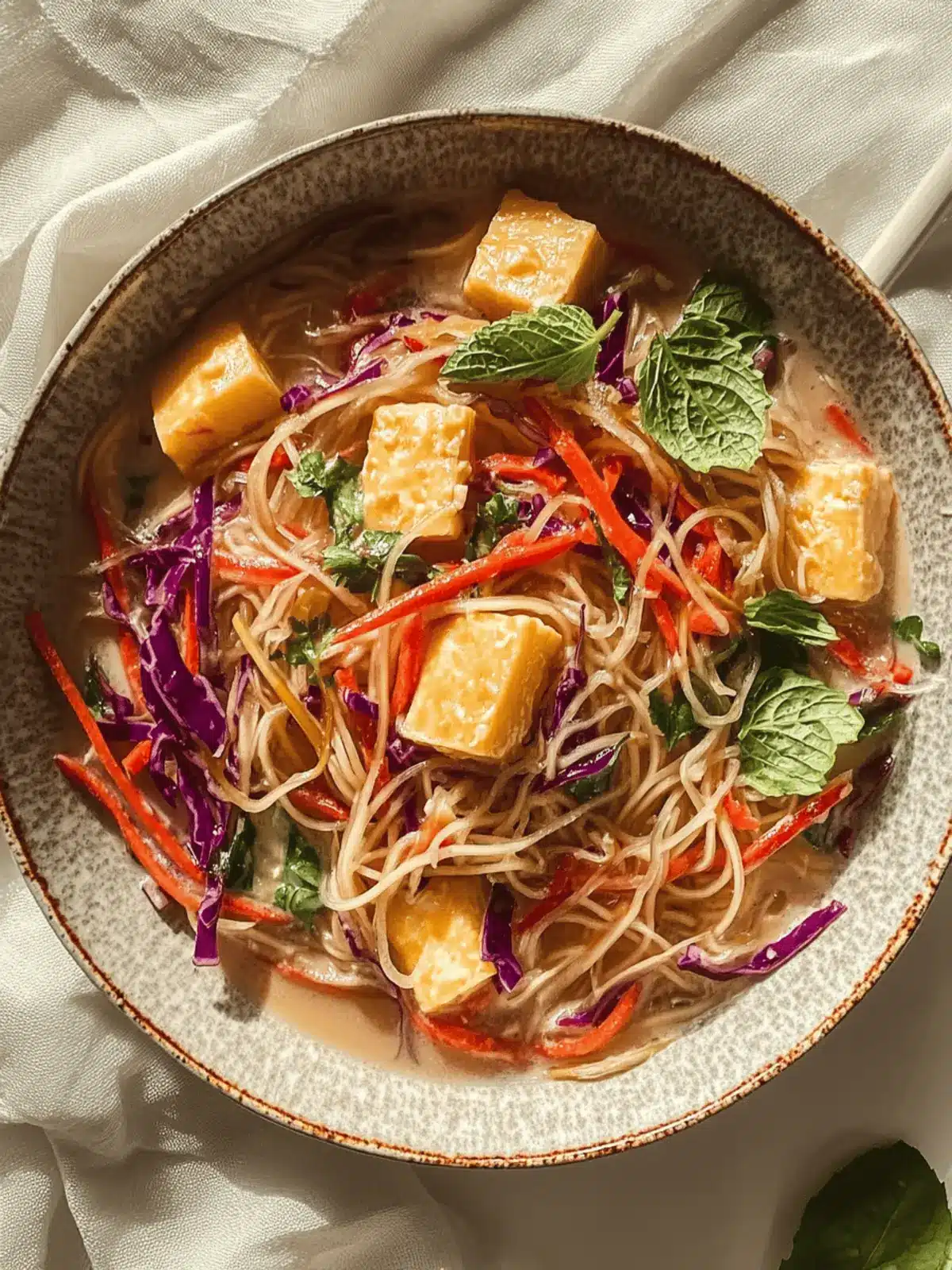 Miso Erdnuss Regenbogen Nudelsalat