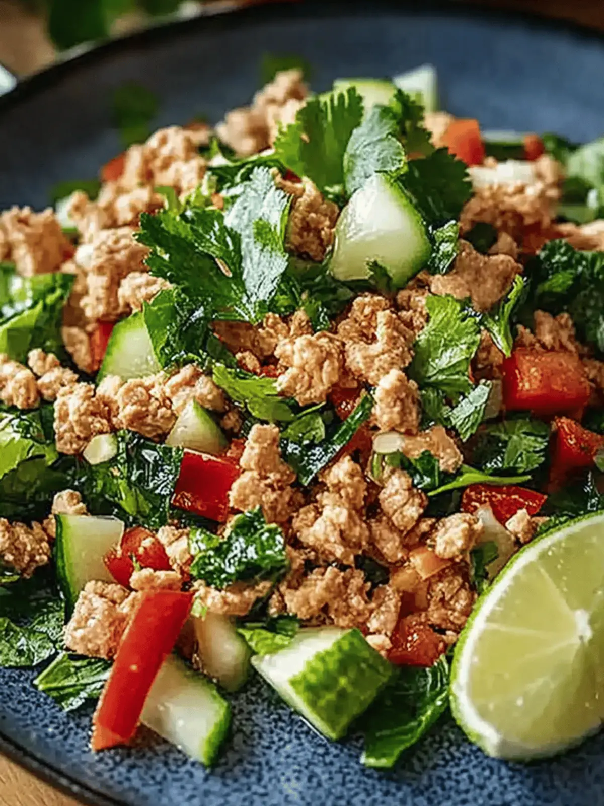 Larb Laotisches Hähnchenhackfleisch Rezept leicht gemacht 2 Larb Laotisches Hähnchenhackfleisch Rezept