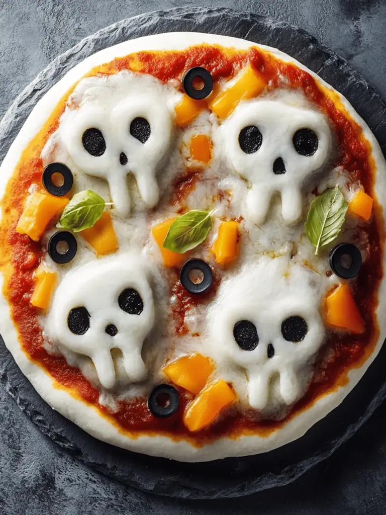 Gespenstische Halloween-Pizza