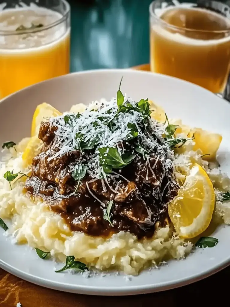 Schmortopf mit Parmesan-Kartoffelpüree