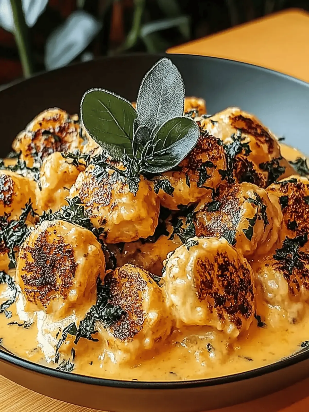 Kürbisgnocchi mit Salbeibuttersoße selbstgemacht 4 Kürbisgnocchi mit Salbeibuttersoße