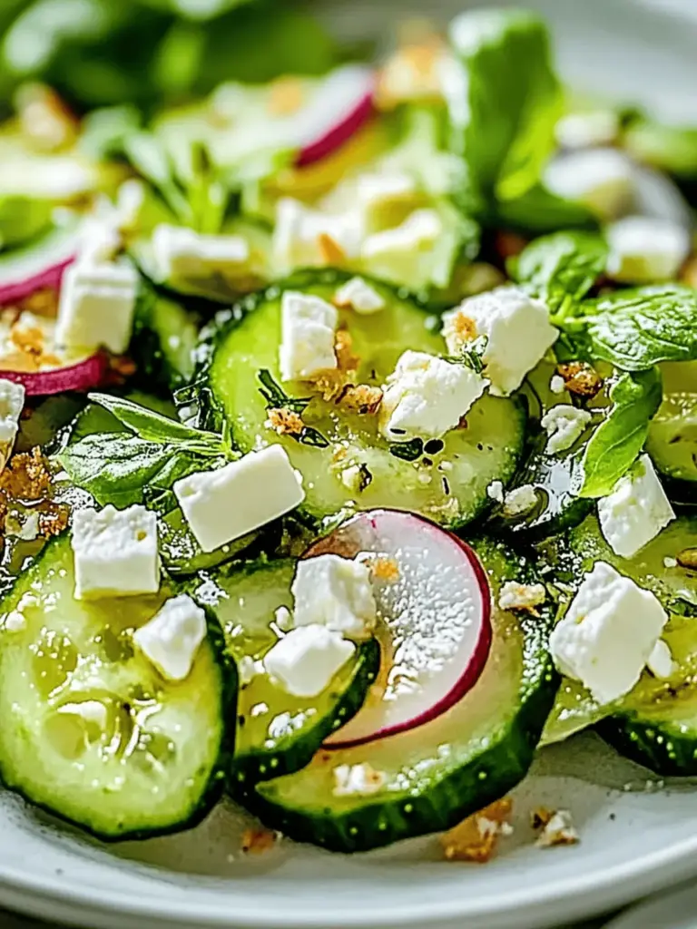 Erfrischender Gurken-Feta-Salat mit Zitronenvinaigrette
