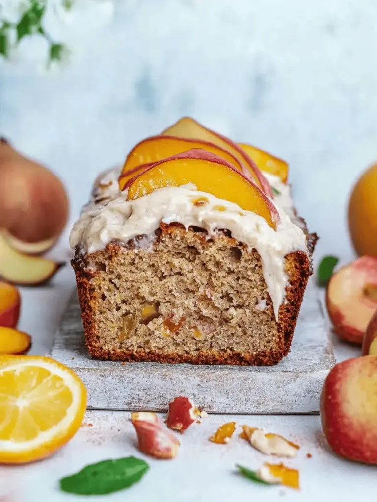 Pfirsiche und Sahne Bananenbrot (Vegan Glutenfrei)