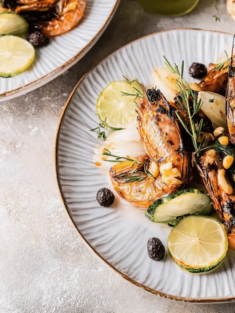 Karamellisierte Knoblauch Schwarzer Pfeffer Garnele