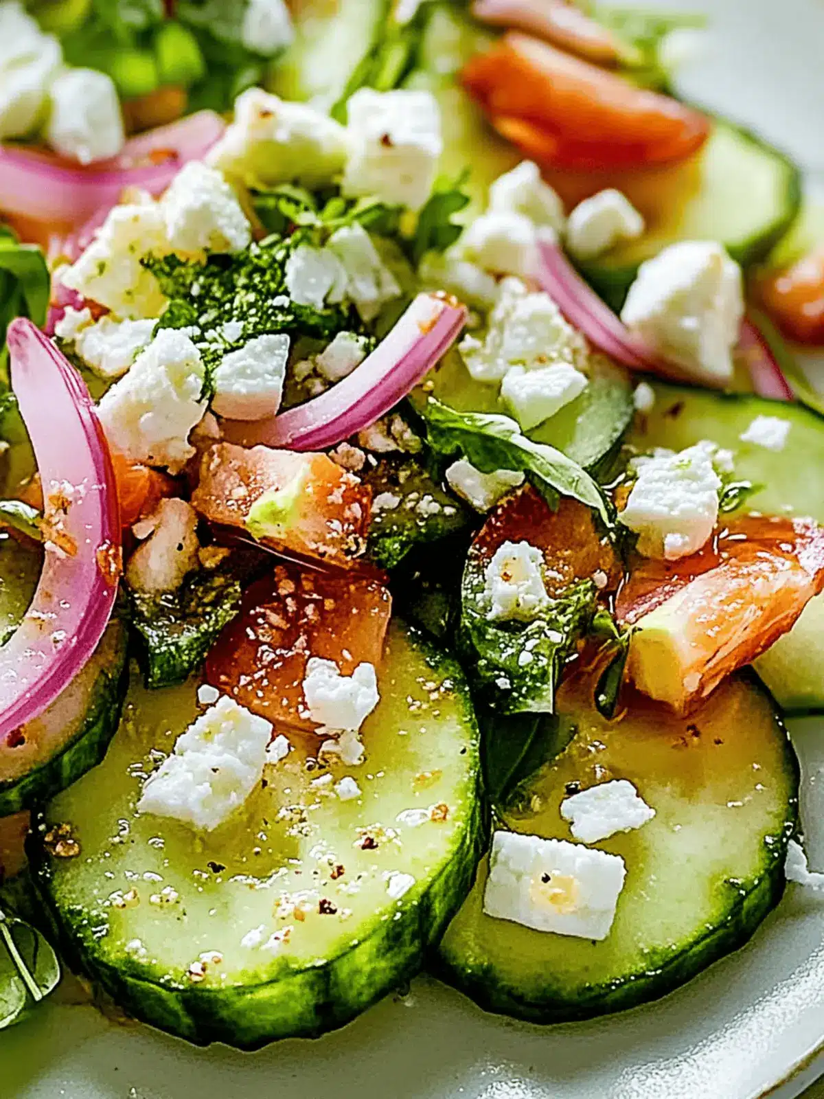 Erfrischender Gurken-Feta-Salat mit Zitronenvinaigrette 4 Erfrischender Gurken-Feta-Salat mit Zitronenvinaigrette