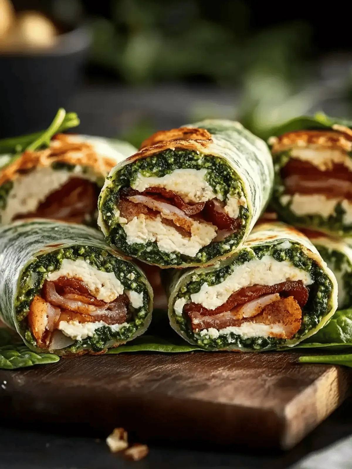 Bacon Pesto Hähnchen Pinwheel Wraps – Einfache Spinatsensation 3 Bacon Pesto Hähnchen Pinwheel Wraps – Einfache Spinat Tortilla Rezept