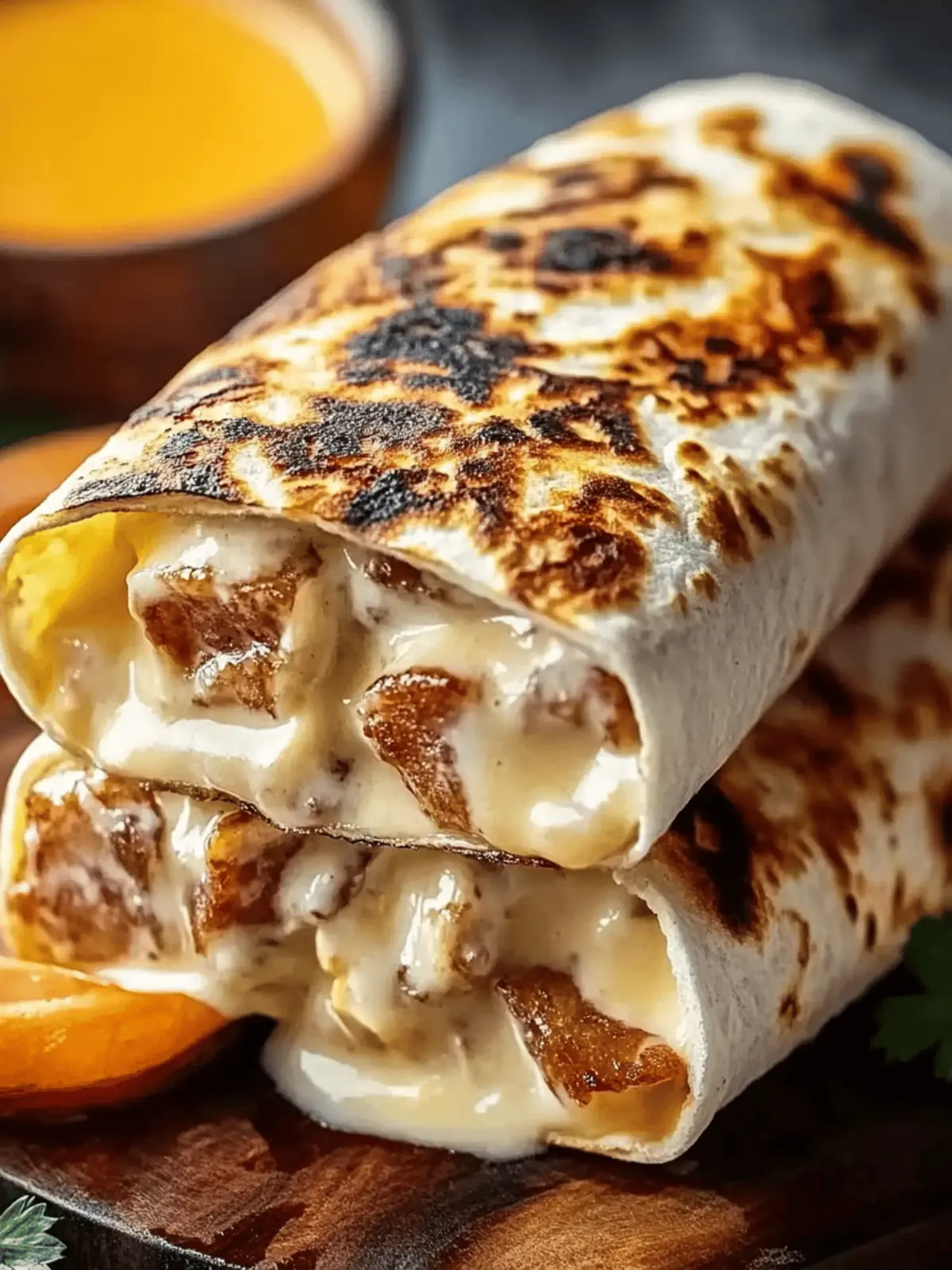 Käse-Knoblauch-Hühnchen-Wraps Rezept für Genusssüchtige 3 Käse-Knoblauch-Hühnchen-Wraps Rezept
