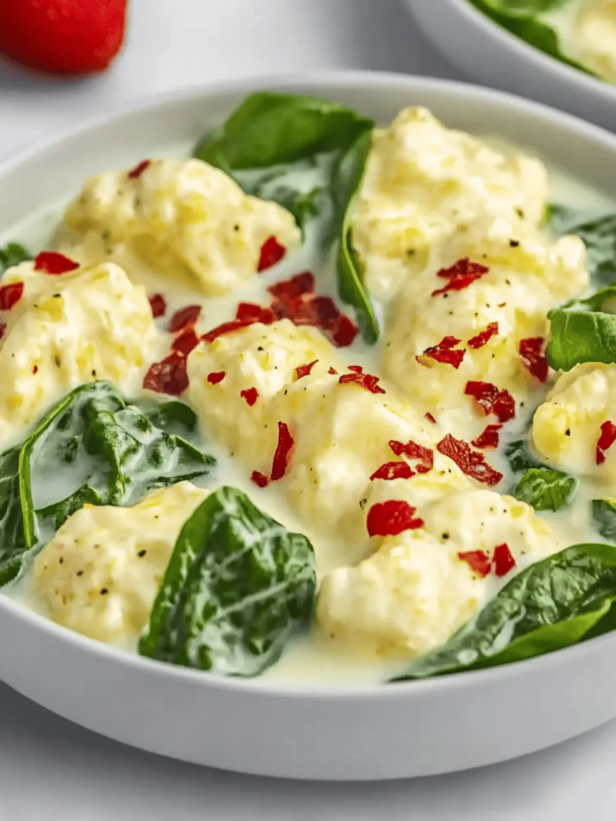 Rühreier mit Spinat für ein schnelles Frühstück 2 Rühreier mit Spinat
