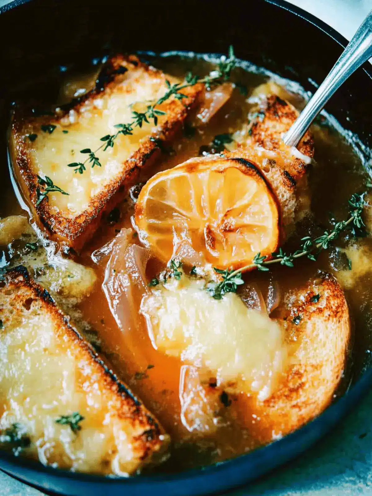Überbackene französische Hühnersuppe mit Zwiebeln Rezept 4 Überbackene französische Hühnersuppe mit Zwiebeln Rezept