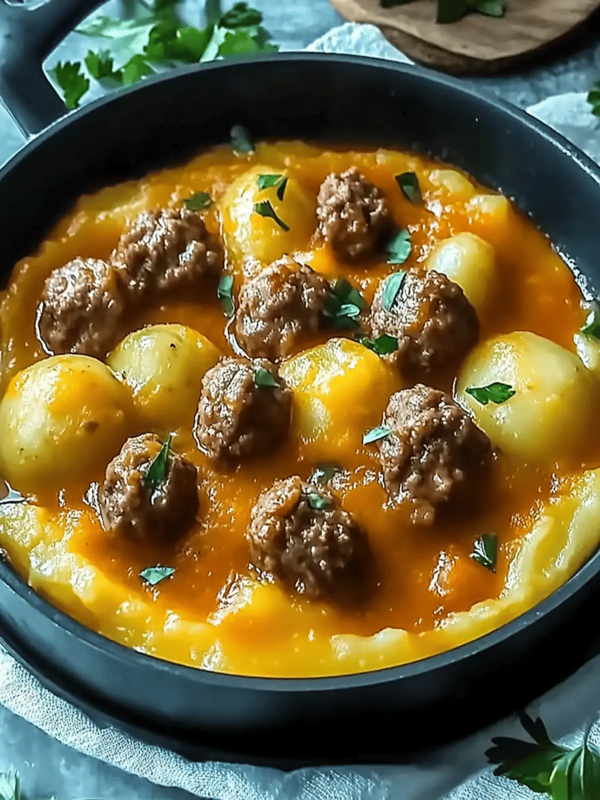 Hackbällchen in cremiger Sauce