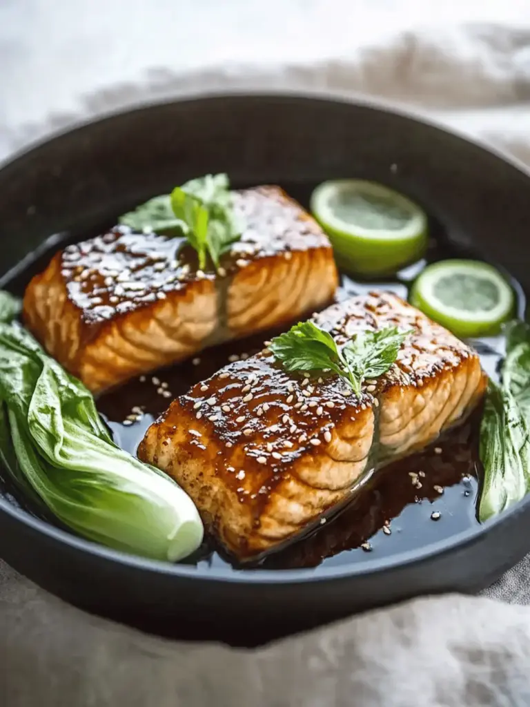 Gochujang glasierten Lachs mit Sesam Bok Choy