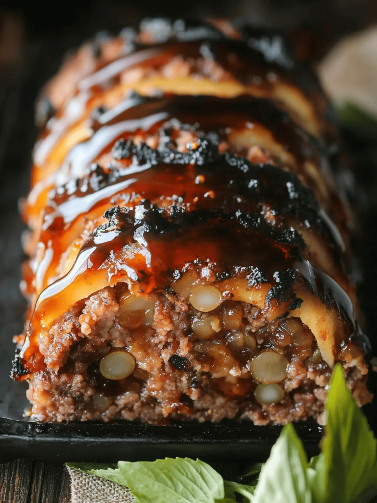 Rind- und Schweinehackbraten mit würziger Glasur 4 Rind- und Schweinehackbraten