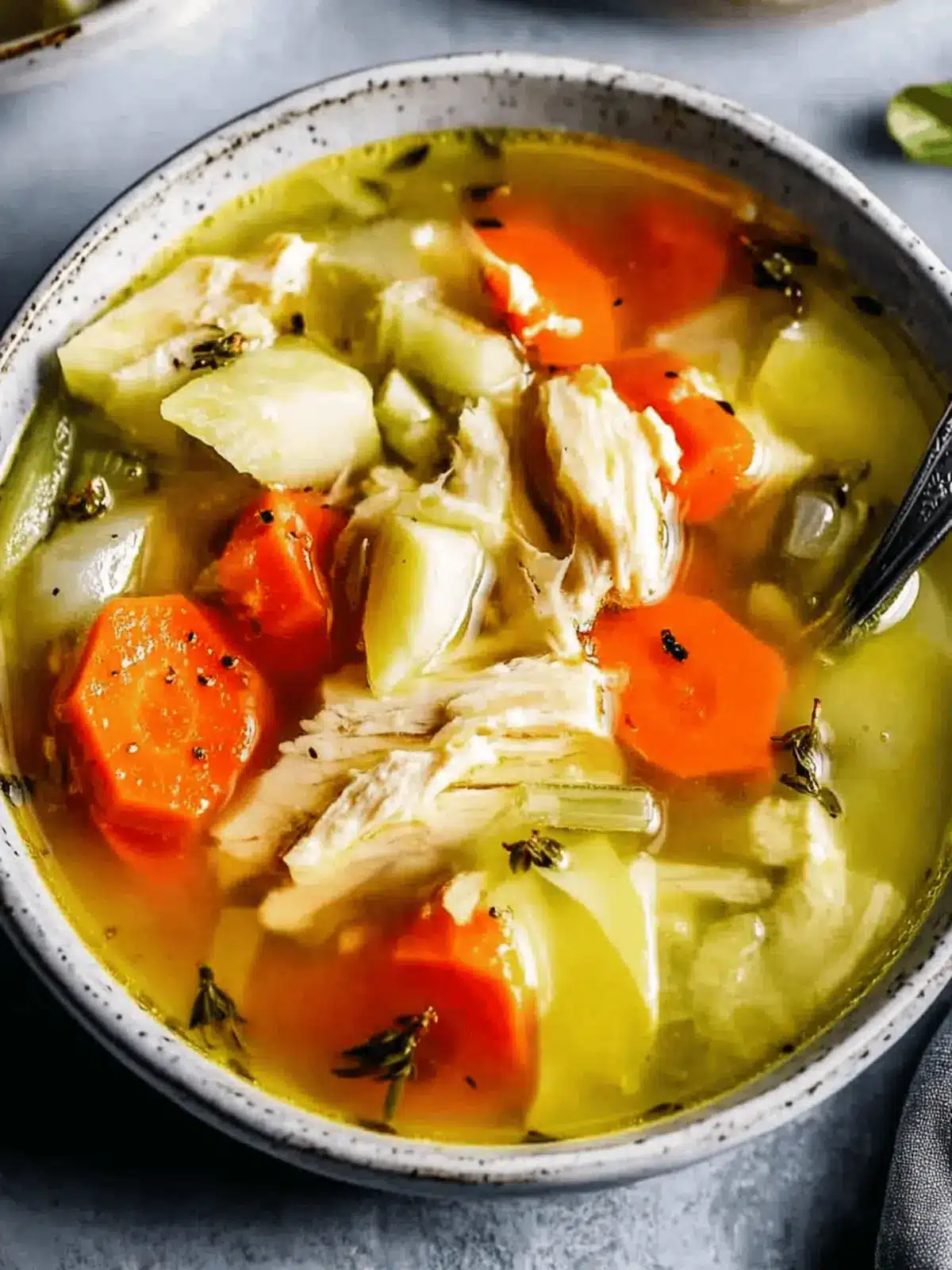 Hühnchen- und Kohlsuppe in 30 Minuten zubereiten 2 Hühnchen- und Kohlsuppe