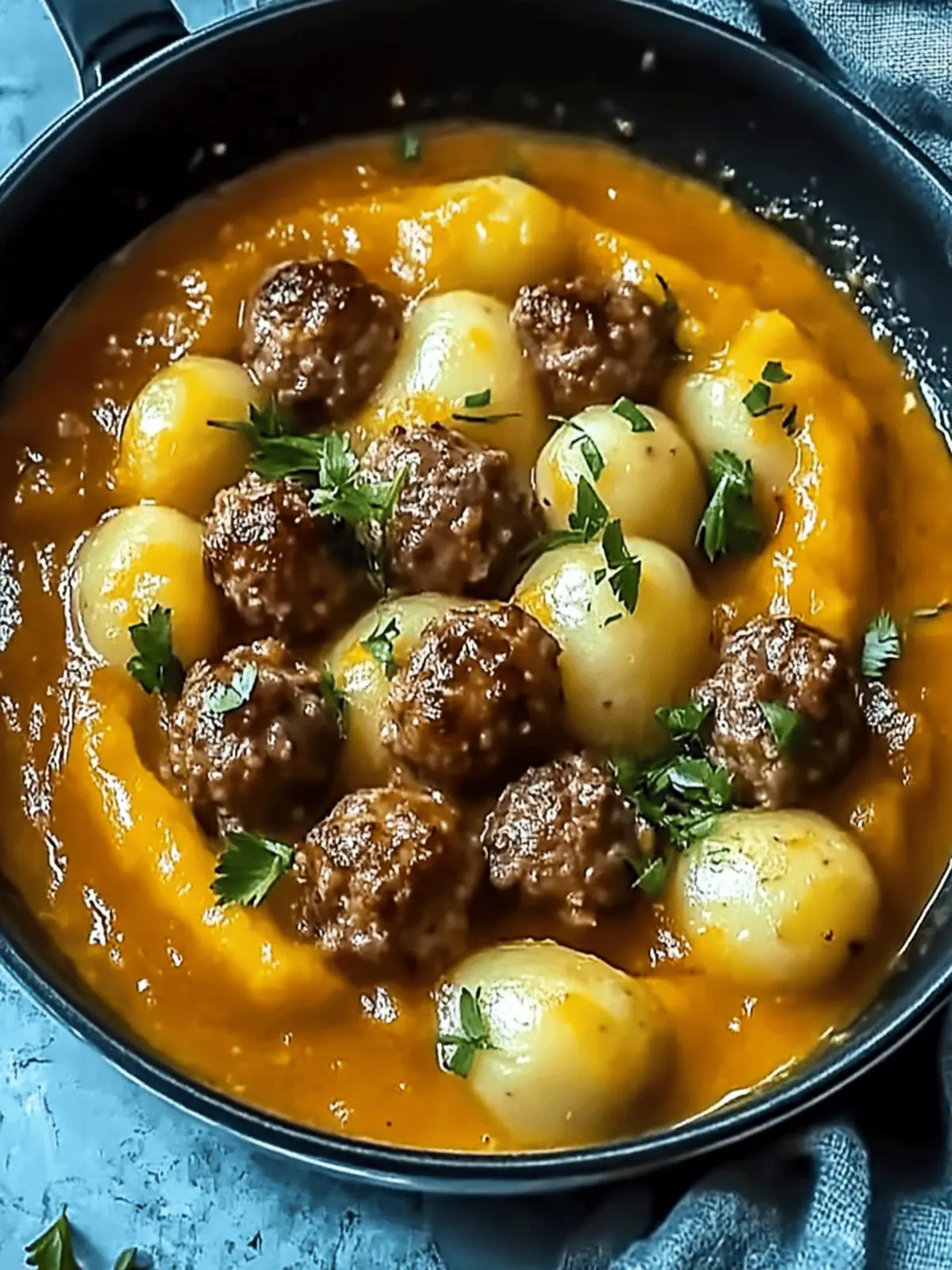 Hackbällchen in cremiger Sauce in 40 Minuten zubereiten 4 Hackbällchen in cremiger Sauce