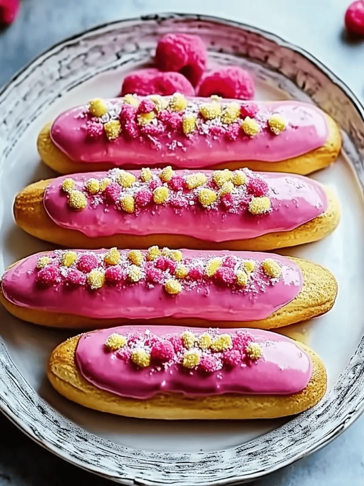 Himbeer-Pistazien-Eclairs mit himmlischem Geschmack 2 Himbeer-Pistazien-Eclairs