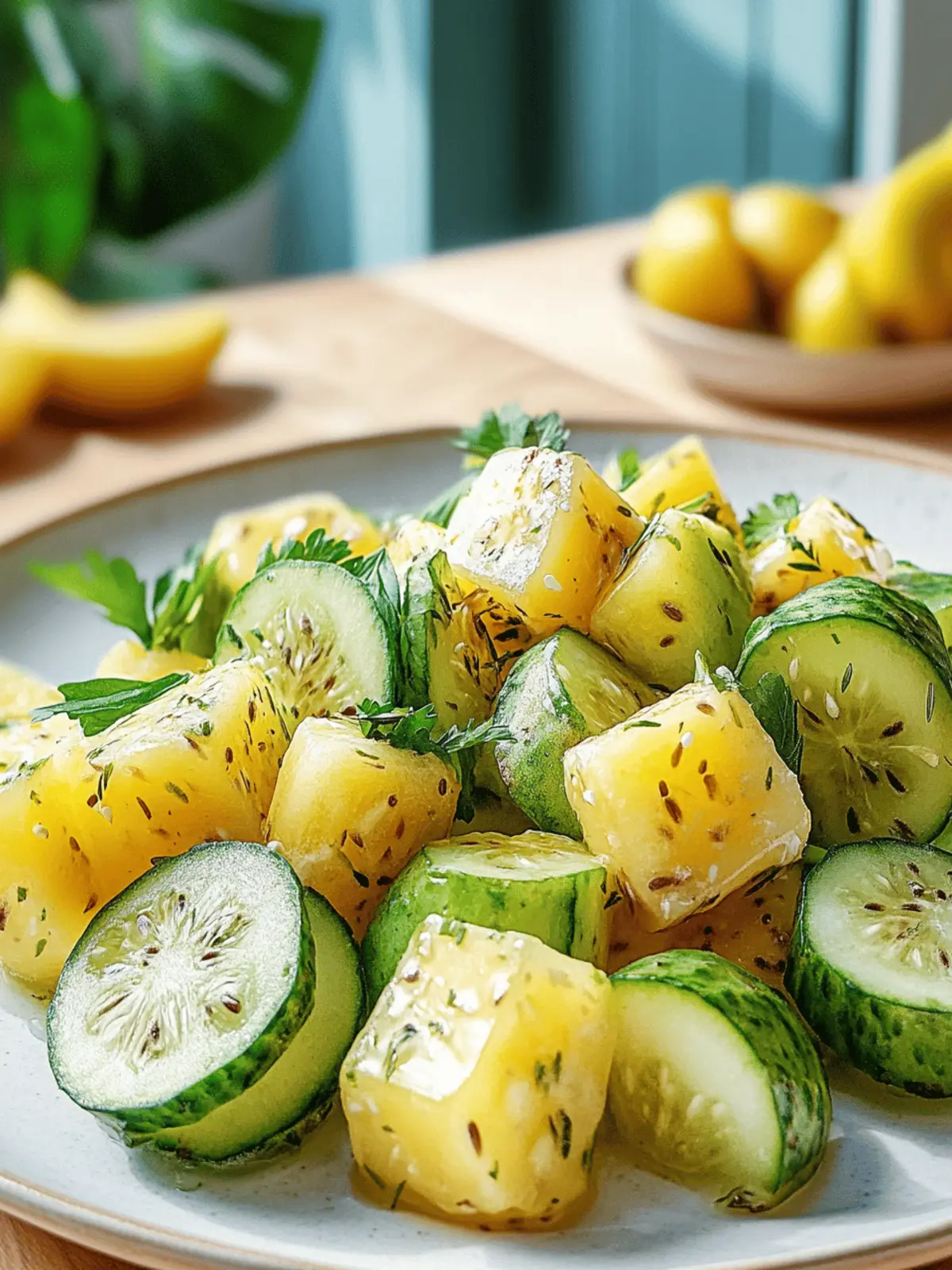 Erfrischender Ananas-Gurken-Salat für Sommerfreude 4 Erfrischender Ananas-Gurken-Salat Rezept für Sommerfreude