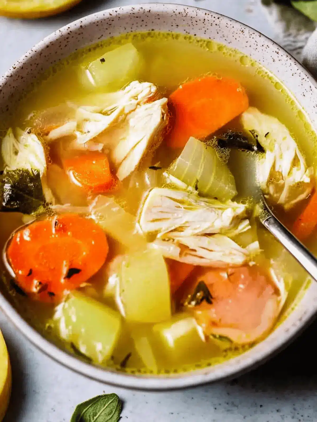 Hühnchen- und Kohlsuppe in 30 Minuten zubereiten 5 Hühnchen- und Kohlsuppe