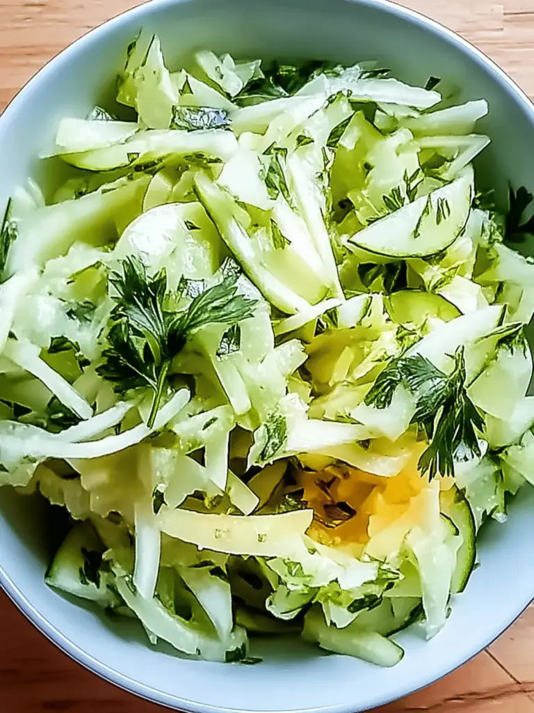 Grüner Kohl Gurkensalat