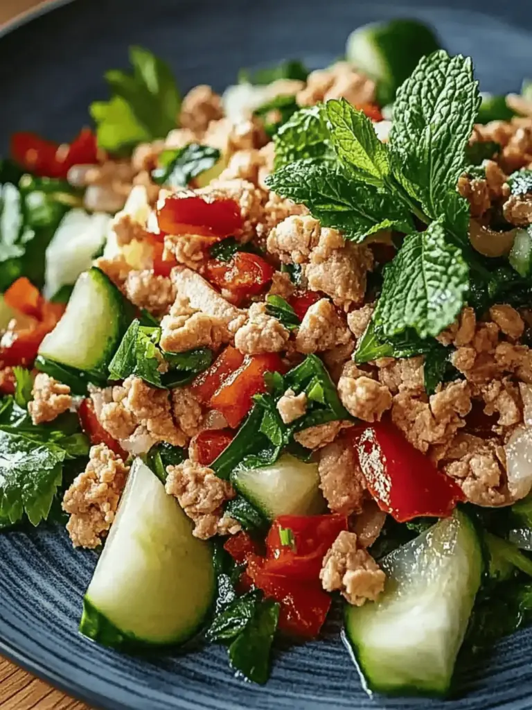 Larb Laotisches Hähnchenhackfleisch Rezept